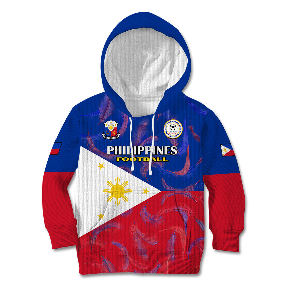 Custom Philippines Football Kid Hoodie 2023 World Cup Go Filipinas Feather Flag Version LT14 Blue - Polynesian Pride