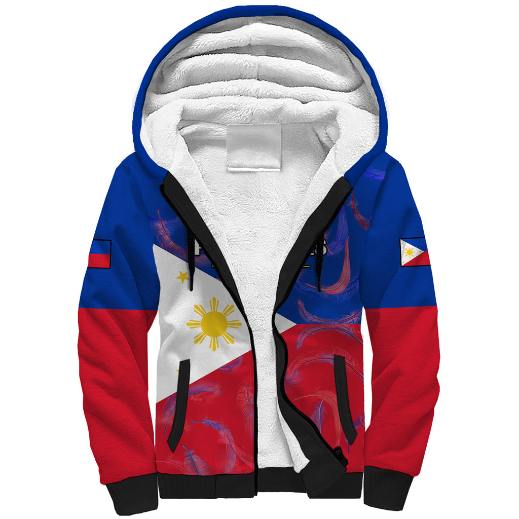 Custom Philippines Football Sherpa Hoodie 2023 World Cup Go Filipinas Feather Flag Version LT14 Unisex Blue - Polynesian Pride