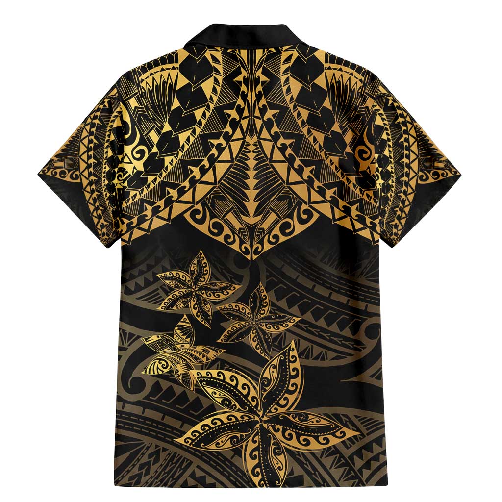 Black and Gold Polynesia Family Matching Mermaid Dress and Hawaiian Shirt Plumeria Tattoo With Polynesian Pattern LT14 - Polynesian Pride