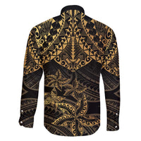 Black and Gold Polynesia Family Matching Mermaid Dress and Hawaiian Shirt Plumeria Tattoo With Polynesian Pattern LT14 - Polynesian Pride