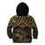 Black and Gold Polynesia Kid Hoodie Plumeria Tattoo With Polynesian Pattern