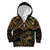 Black and Gold Polynesia Kid Hoodie Plumeria Tattoo With Polynesian Pattern