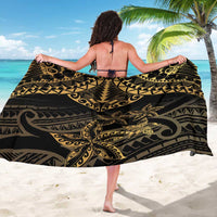 Black and Gold Polynesia Sarong Plumeria Tattoo With Polynesian Pattern