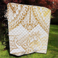White and Gold Polynesia Quilt Plumeria Tattoo With Polynesian Pattern LT14 - Polynesian Pride