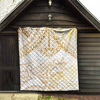 White and Gold Polynesia Quilt Plumeria Tattoo With Polynesian Pattern LT14 - Polynesian Pride