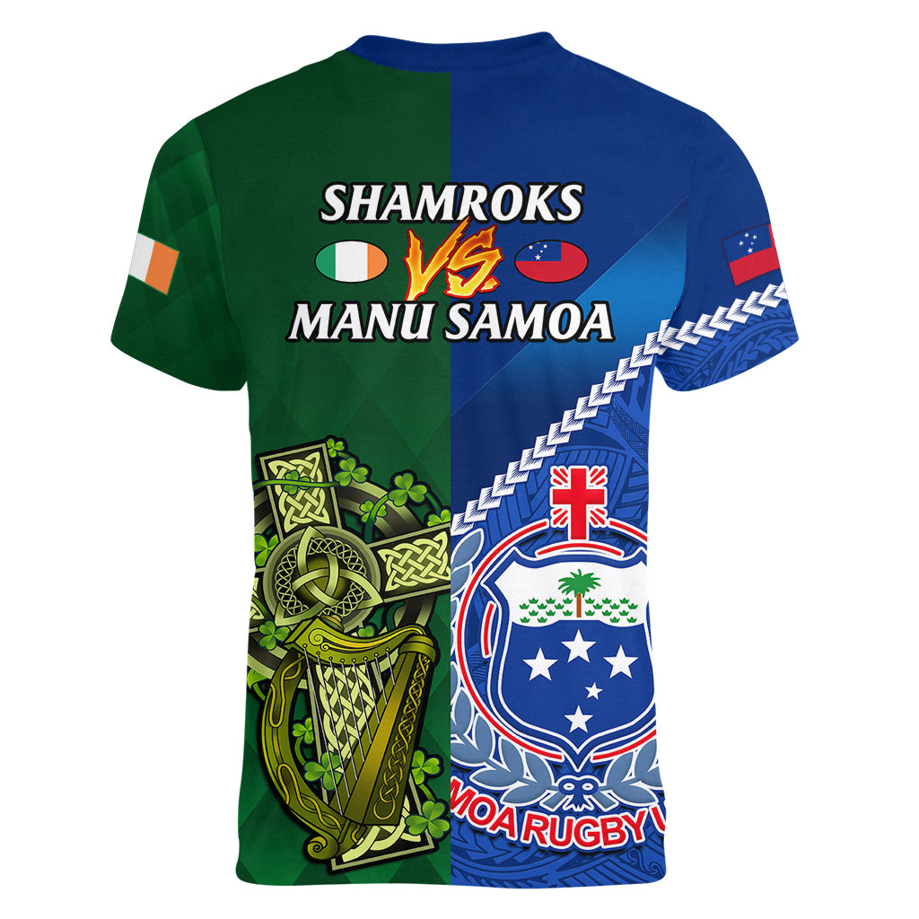 samoa-and-ireland-rugby-women-v-neck-t-shirt-2023-world-cup-manu-samoa-with-shamrocks