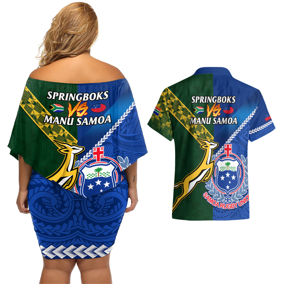 samoa-and-south-africa-rugby-couples-matching-off-shoulder-short-dress-and-hawaiian-shirt-2023-world-cup-manu-samoa-with-springboks