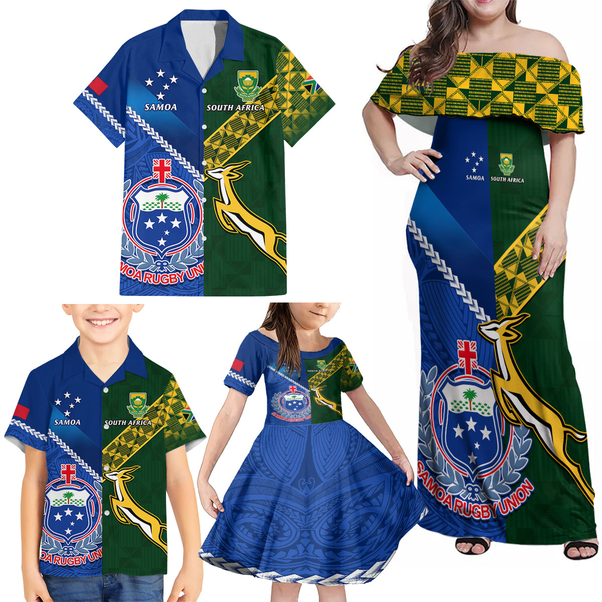 samoa-and-south-africa-rugby-family-matching-off-shoulder-maxi-dress-and-hawaiian-shirt-2023-world-cup-manu-samoa-with-springboks