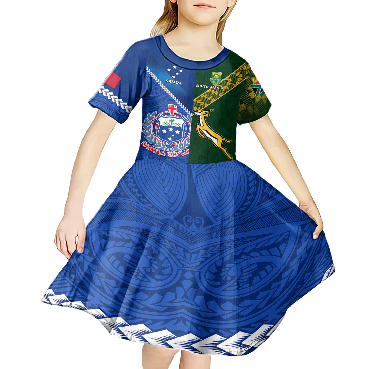 samoa-and-south-africa-rugby-kid-short-sleeve-dress-2023-world-cup-manu-samoa-with-springboks