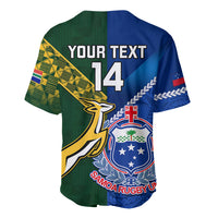 Custom Samoa And South Africa Rugby Baseball Jersey 2023 World Cup Manu Samoa With Springboks LT14 - Polynesian Pride