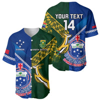 Custom Samoa And South Africa Rugby Baseball Jersey 2023 World Cup Manu Samoa With Springboks LT14 - Polynesian Pride