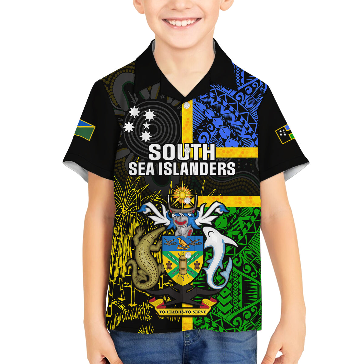 South Sea Islanders Family Matching Summer Maxi Dress and Hawaiian Shirt Kanakas With Solomon Islands Coat Of Arms LT14 - Polynesian Pride