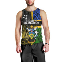 South Sea Islanders Men Tank Top Kanakas With Solomon Islands Coat Of Arms LT14 - Polynesian Pride