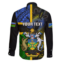 Personalised South Sea Islanders Family Matching Long Sleeve Bodycon Dress and Hawaiian Shirt Kanakas With Solomon Islands Coat Of Arms LT14 - Polynesian Pride