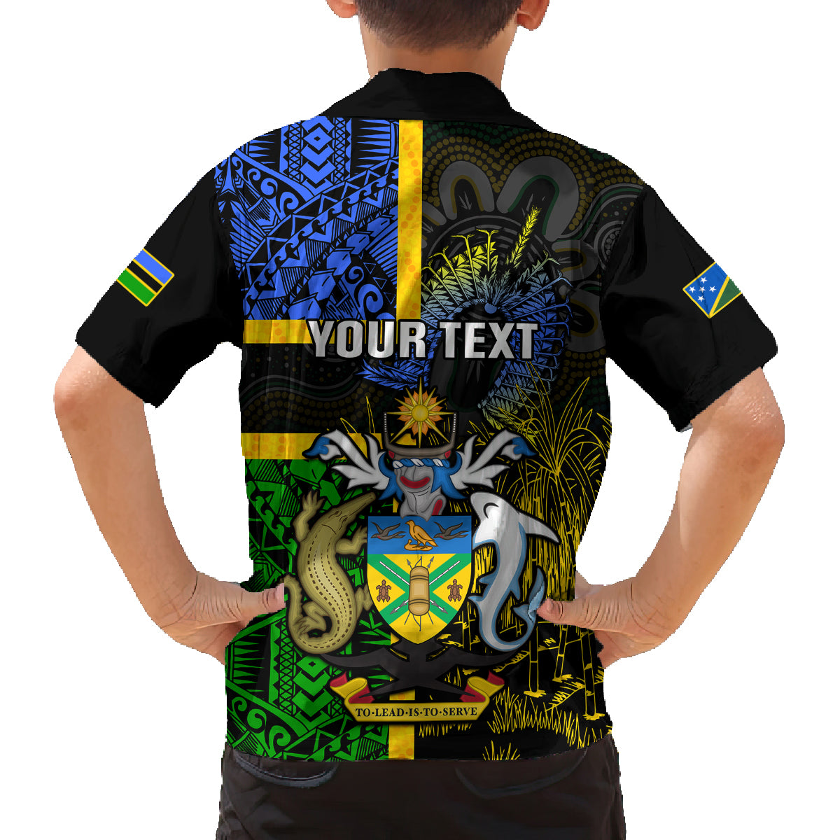 Personalised South Sea Islanders Family Matching Off Shoulder Maxi Dress and Hawaiian Shirt Kanakas With Solomon Islands Coat Of Arms LT14 - Polynesian Pride