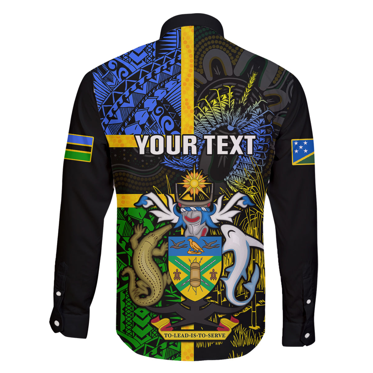 Personalised South Sea Islanders Family Matching Off Shoulder Maxi Dress and Hawaiian Shirt Kanakas With Solomon Islands Coat Of Arms LT14 - Polynesian Pride