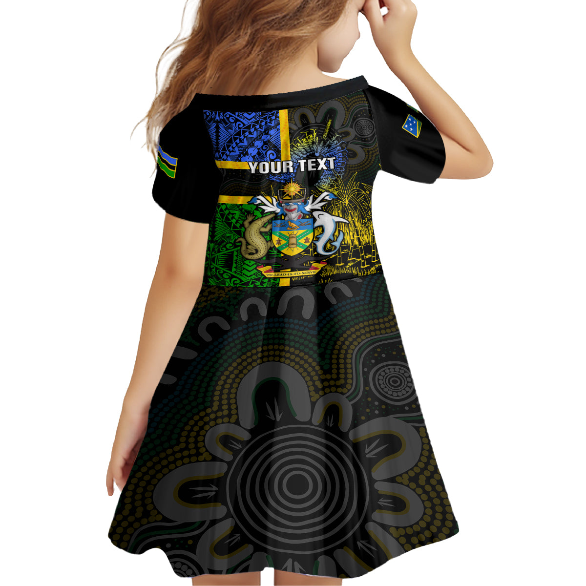Personalised South Sea Islanders Family Matching Summer Maxi Dress and Hawaiian Shirt Kanakas With Solomon Islands Coat Of Arms LT14 - Polynesian Pride