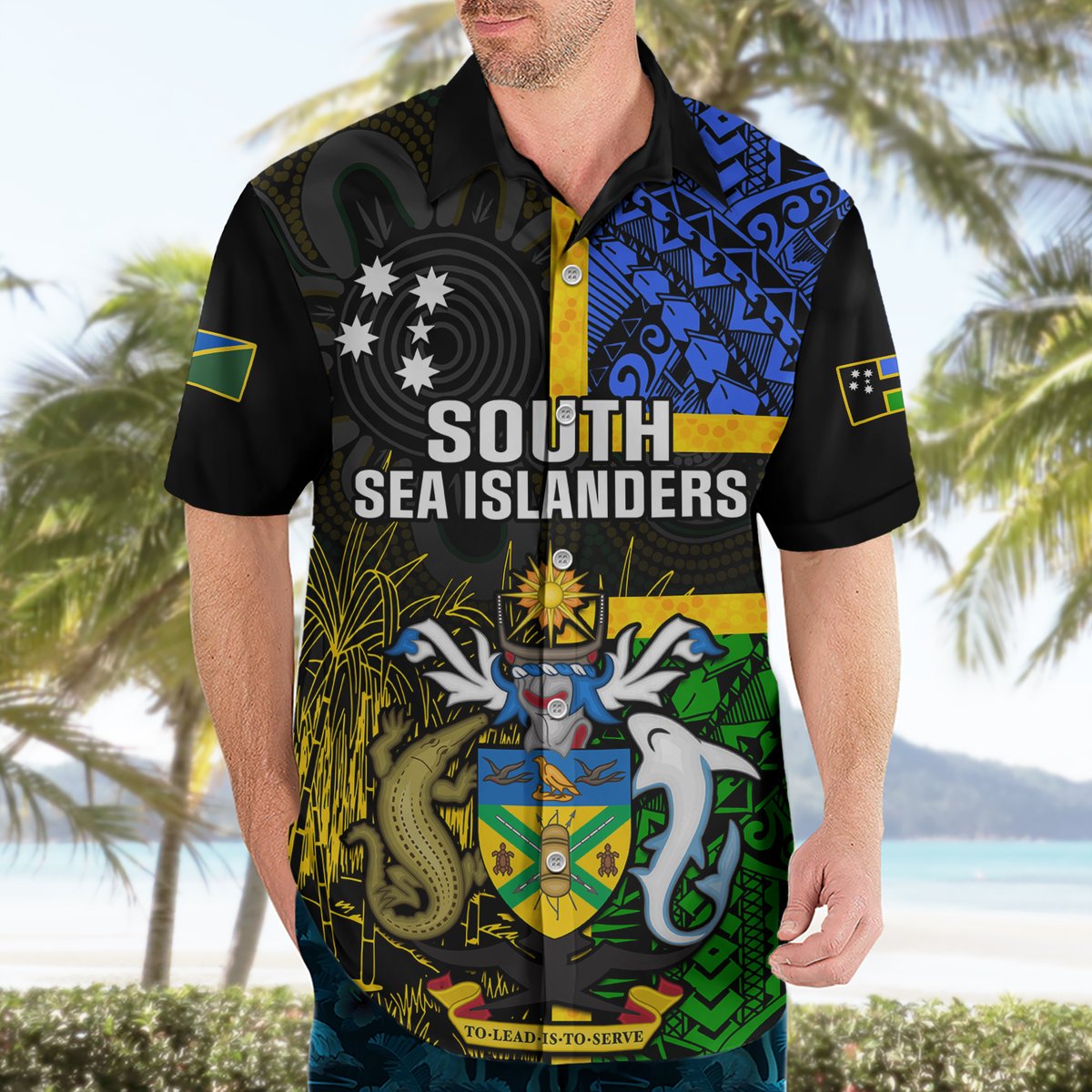Personalised South Sea Islanders Hawaiian Shirt Kanakas With Solomon Islands Coat Of Arms LT14 - Polynesian Pride