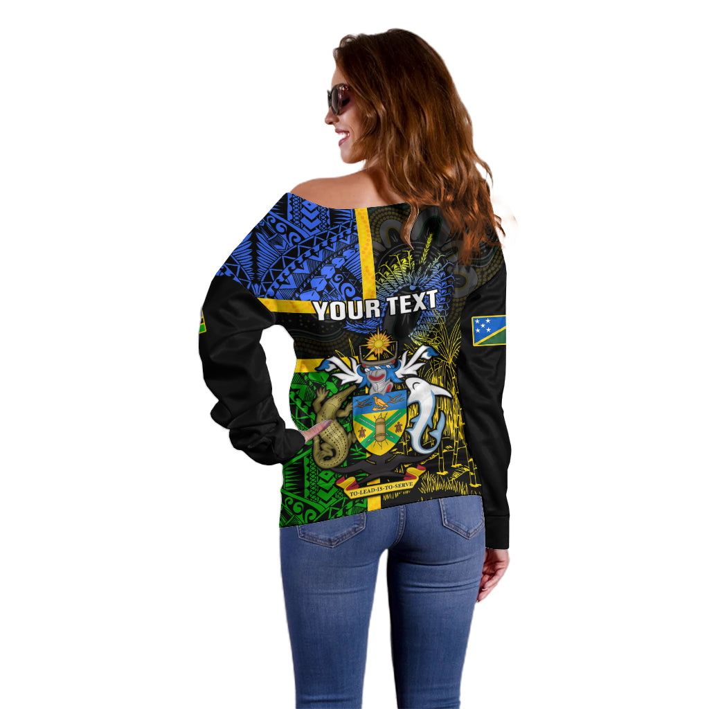 personalised-south-sea-islanders-off-shoulder-sweater-kanakas-with-solomon-islands-coat-of-arms
