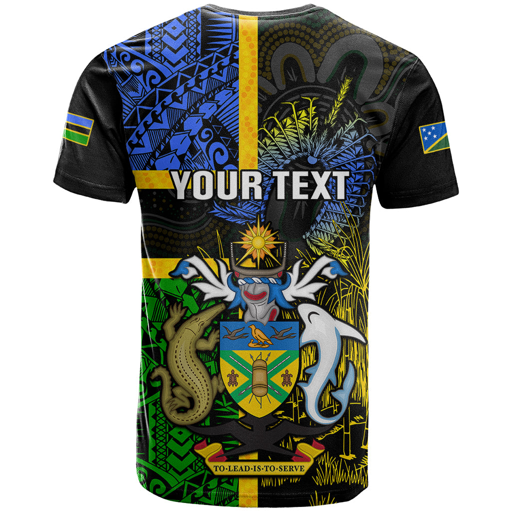 Personalised South Sea Islanders T Shirt Kanakas With Solomon Islands Coat Of Arms LT14 - Polynesian Pride