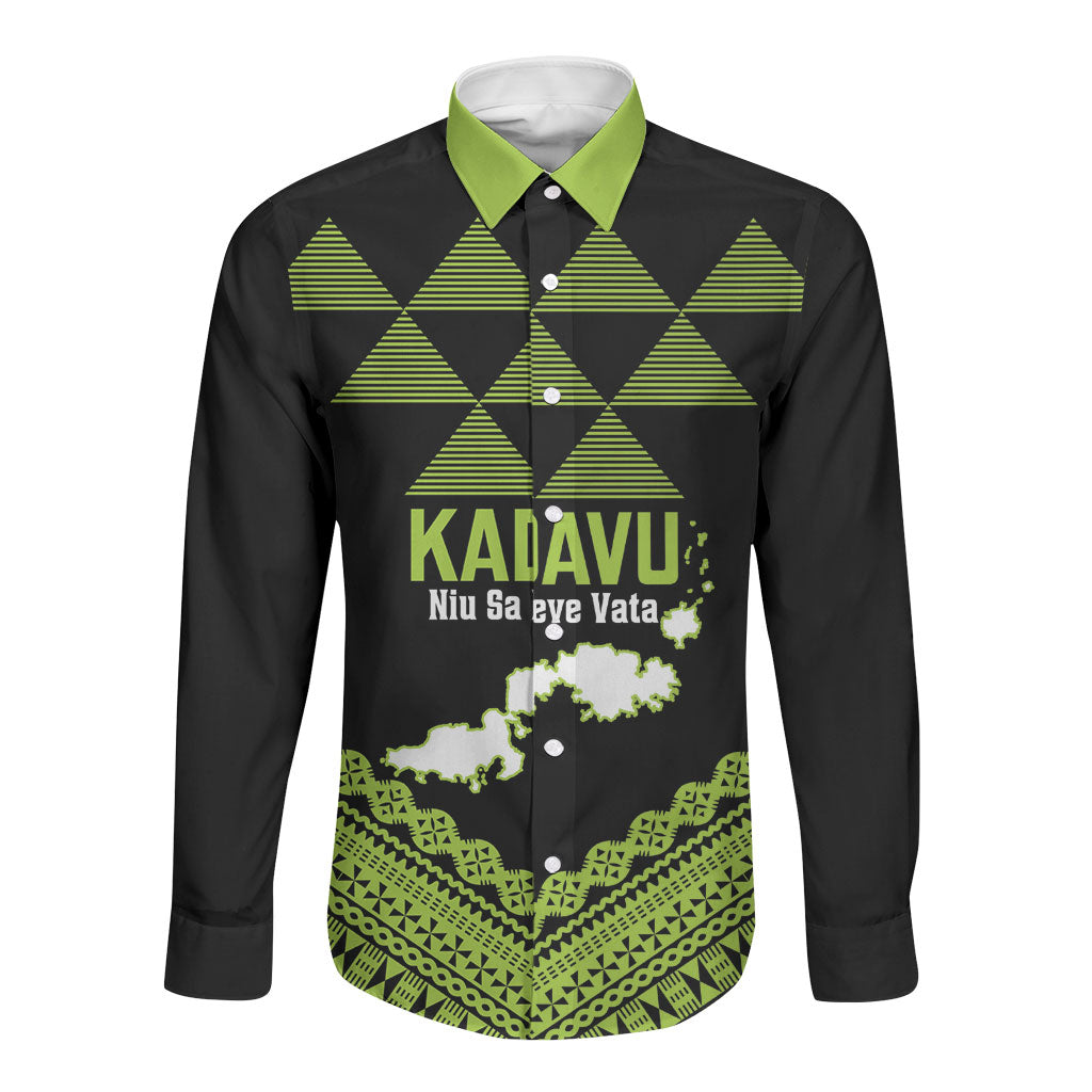 Kadavu Fiji 2026 Rugby Custom Long Sleeve Button Shirt Niu Sa Leve Vata Fijian Tapa Pattern