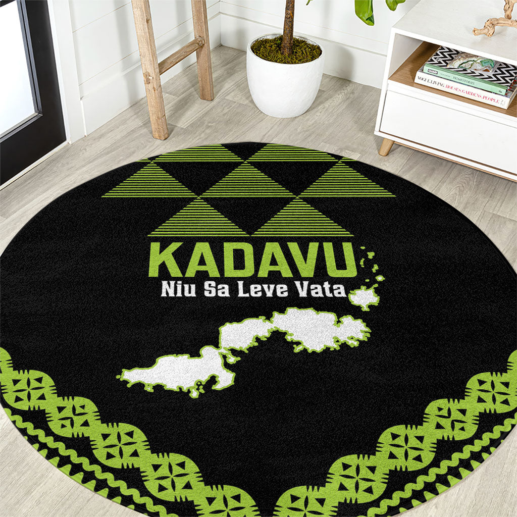 Kadavu Fiji 2026 Rugby Round Carpet Niu Sa Leve Vata Fijian Tapa Pattern