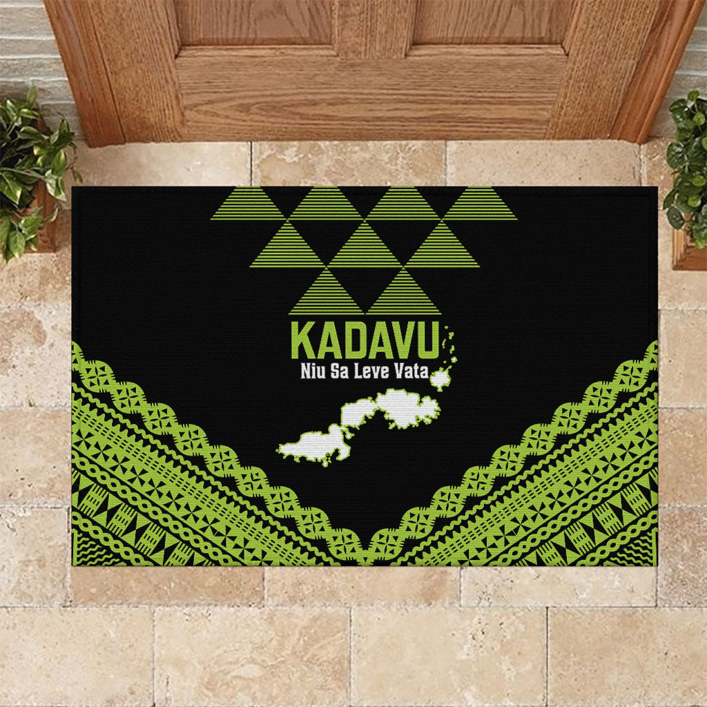 Kadavu Fiji 2026 Rugby Rubber Doormat Niu Sa Leve Vata Fijian Tapa Pattern