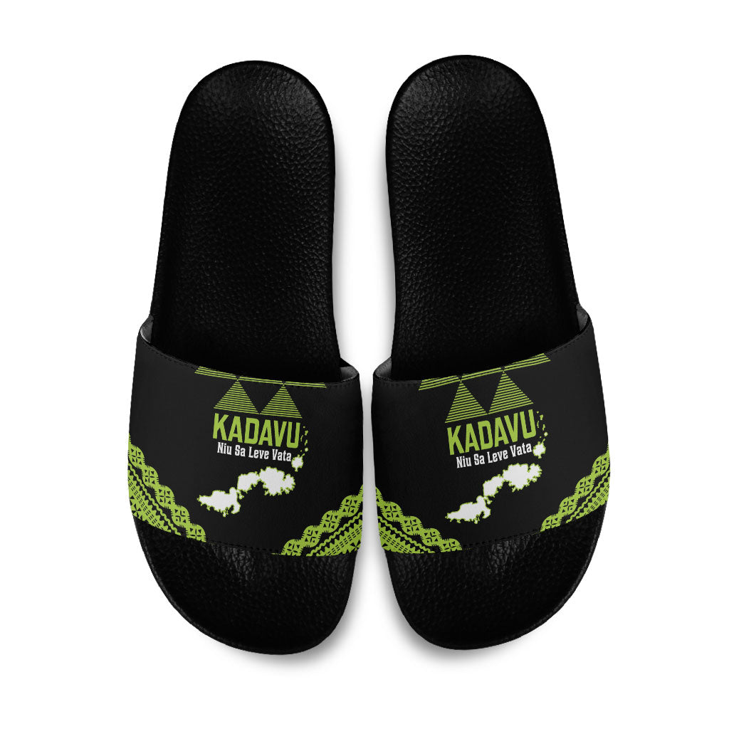Kadavu Fiji 2026 Rugby Slide Sandals Niu Sa Leve Vata Fijian Tapa Pattern