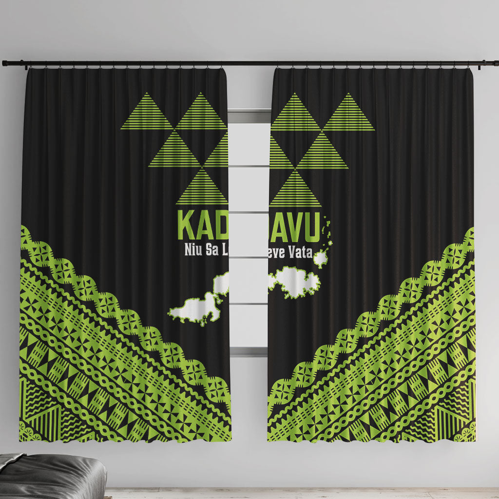 Kadavu Fiji 2026 Rugby Window Curtain Niu Sa Leve Vata Fijian Tapa Pattern