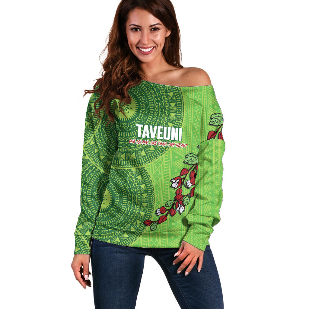 Taveuni Fiji 2026 Rugby Custom Off Shoulder Sweater Tagimoucia Fijian Tapa Pattern