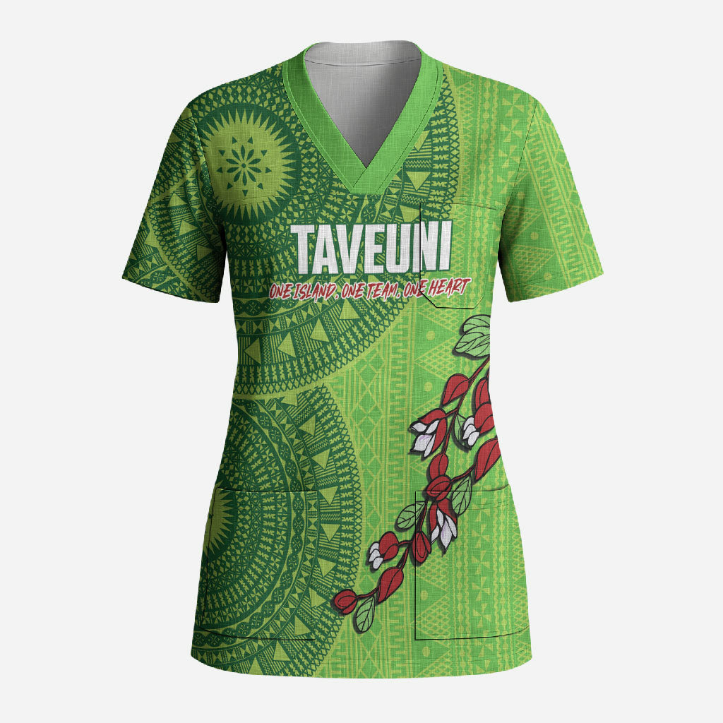 Taveuni Fiji 2026 Rugby Custom Scrub Top Tagimoucia Fijian Tapa Pattern