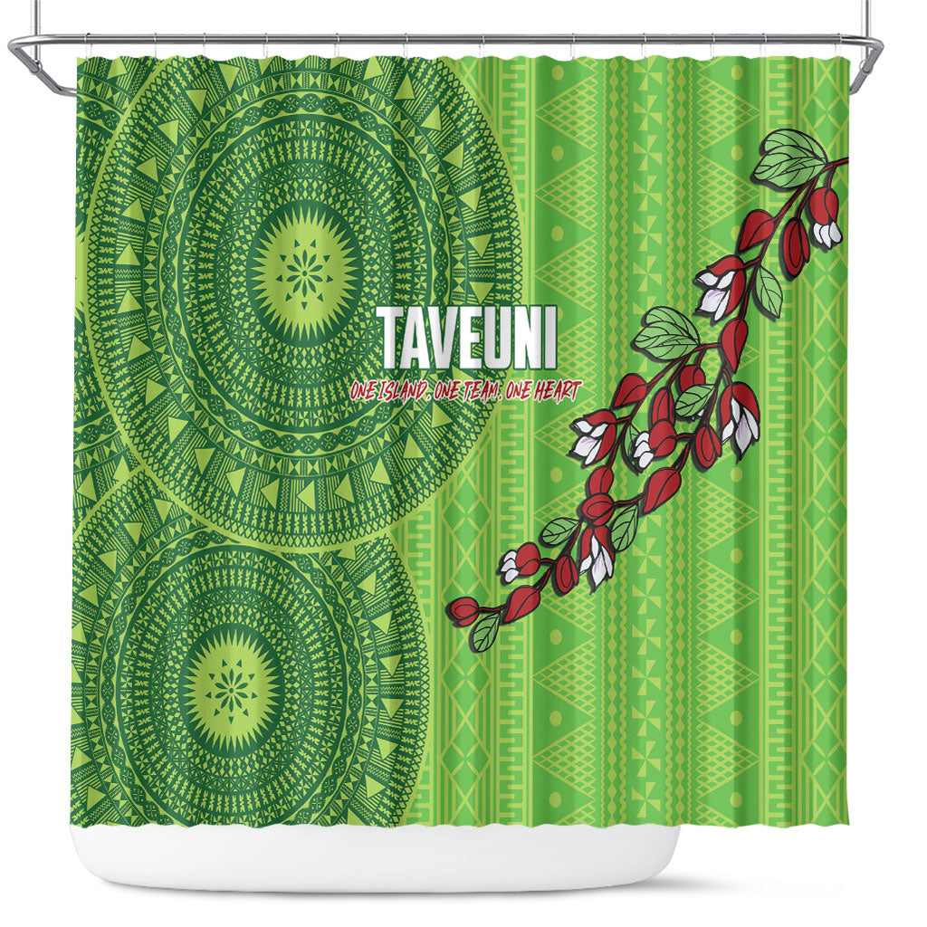 Taveuni Fiji 2026 Rugby Shower Curtain Tagimoucia Fijian Tapa Pattern