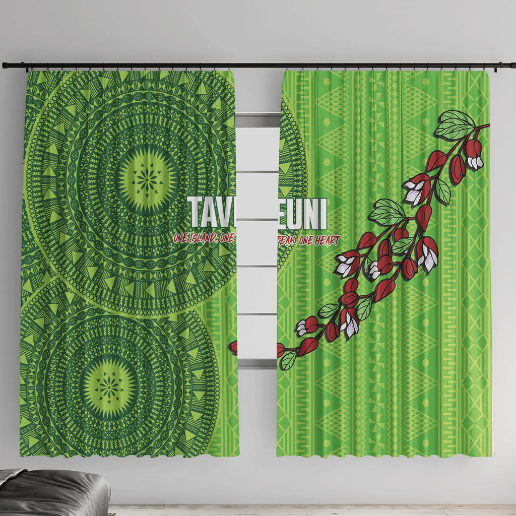 Taveuni Fiji 2026 Rugby Window Curtain Tagimoucia Fijian Tapa Pattern