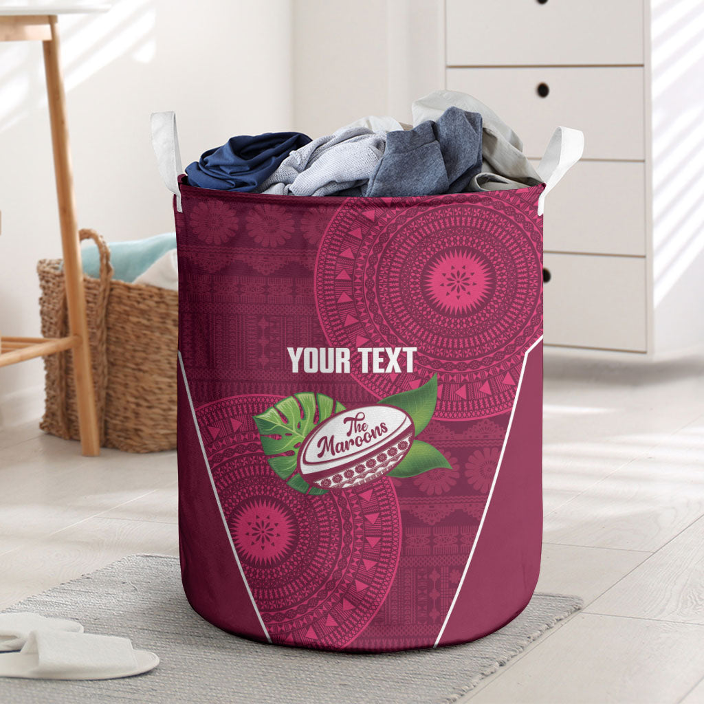 Lautoka Fiji 2026 Rugby Custom Laundry Basket Go Maroons Fijian Tapa Pattern