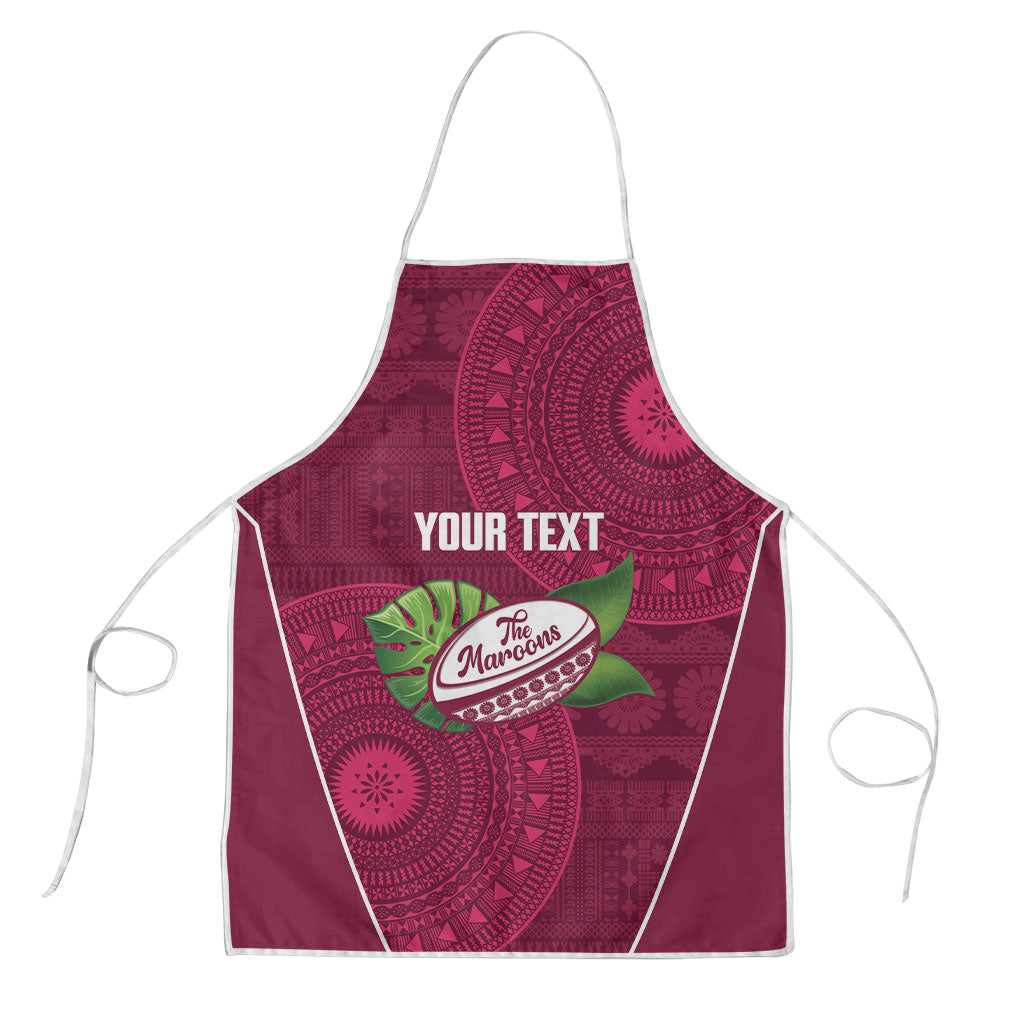 Lautoka Fiji 2026 Rugby Custom Apron Go Maroons Fijian Tapa Pattern