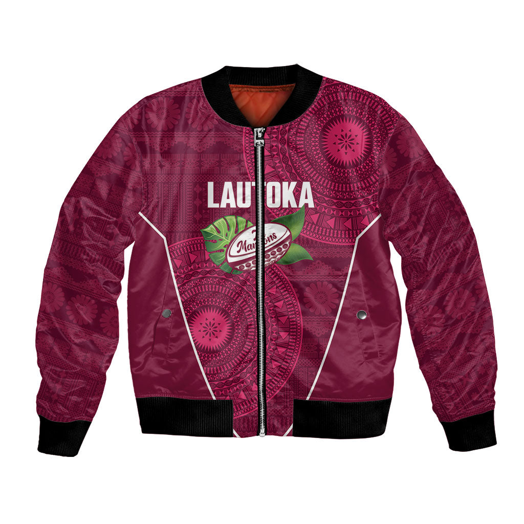 Lautoka Fiji 2026 Rugby Custom Bomber Jacket Go Maroons Fijian Tapa Pattern