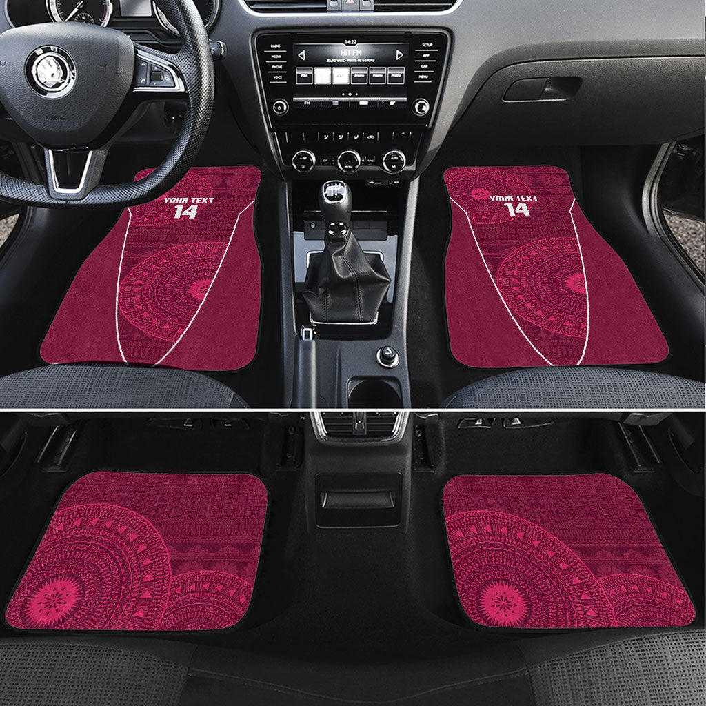 Lautoka Fiji 2026 Rugby Custom Car Mats Go Maroons Fijian Tapa Pattern