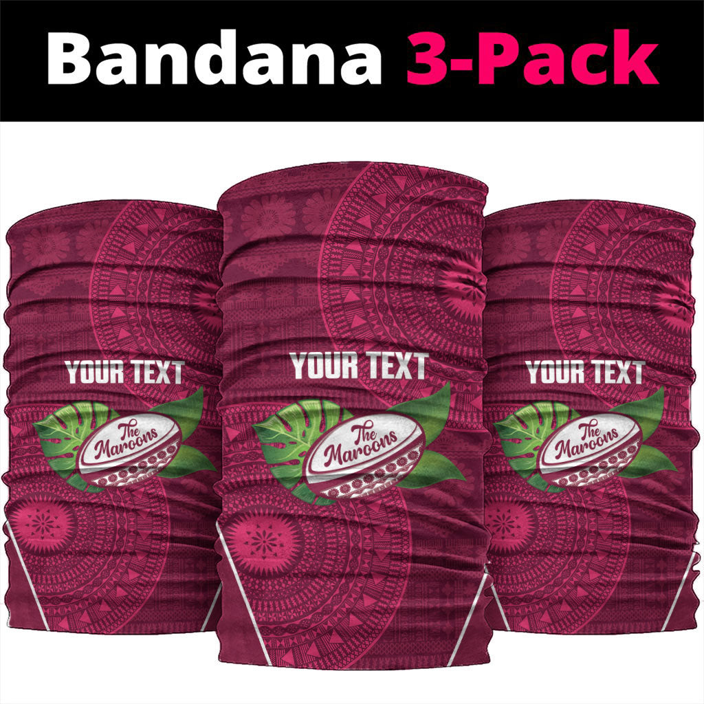 Lautoka Fiji 2026 Rugby Custom Neck Gaiter Go Maroons Fijian Tapa Pattern