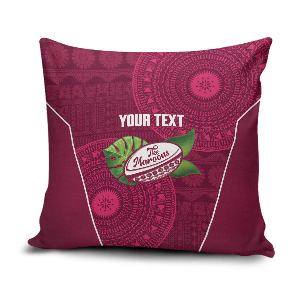 Lautoka Fiji 2026 Rugby Custom Pillow Cover Go Maroons Fijian Tapa Pattern