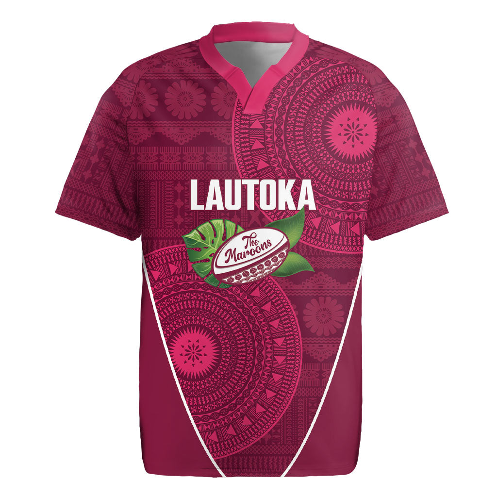 Lautoka Fiji 2026 Rugby Custom Rugby Jersey Go Maroons Fijian Tapa Pattern