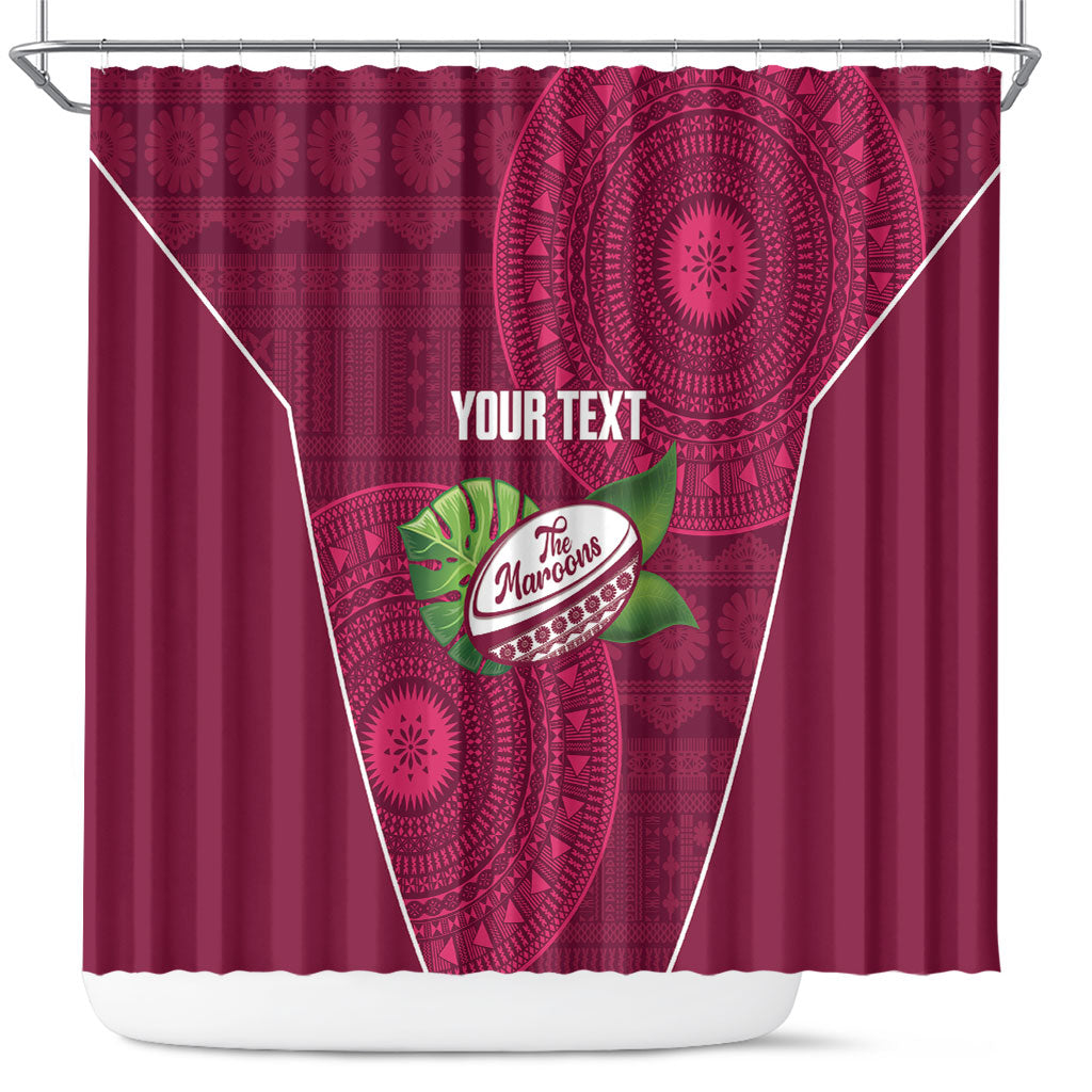 Lautoka Fiji 2026 Rugby Custom Shower Curtain Go Maroons Fijian Tapa Pattern