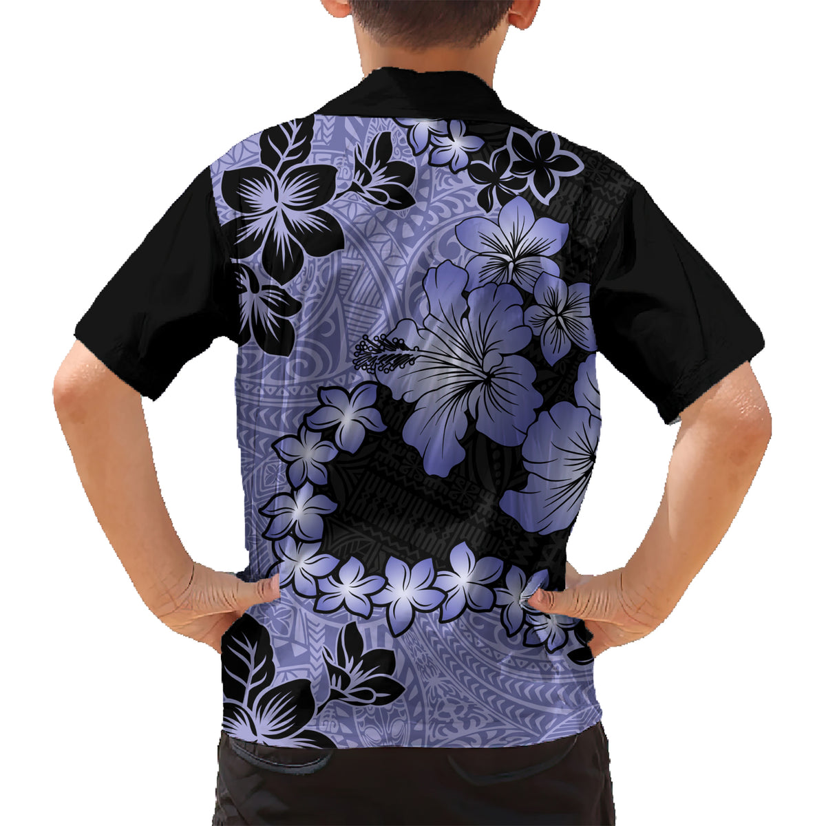 Purple Hawaii Kid Hawaiian Shirt Tapa Cloth Mix Tropical Flowers Pastel Vibes LT14 - Polynesian Pride