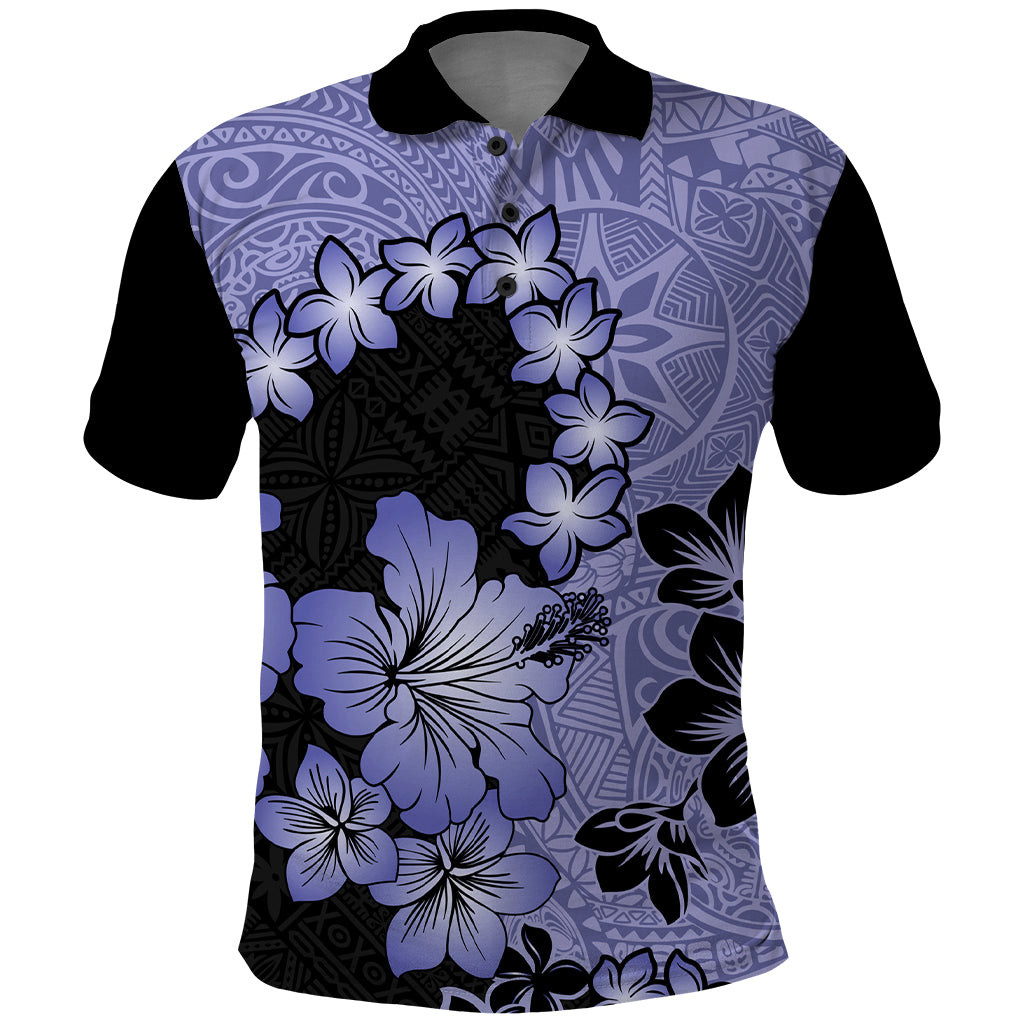 Purple Hawaii Polo Shirt Tapa Cloth Mix Tropical Flowers Pastel Vibes LT14 Purple - Polynesian Pride
