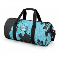 Blue Hawaii Duffle Bag Tapa Cloth Mix Tropical Flowers Pastel Vibes LT14 - Polynesian Pride
