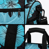 Blue Hawaii Duffle Bag Tapa Cloth Mix Tropical Flowers Pastel Vibes LT14 - Polynesian Pride