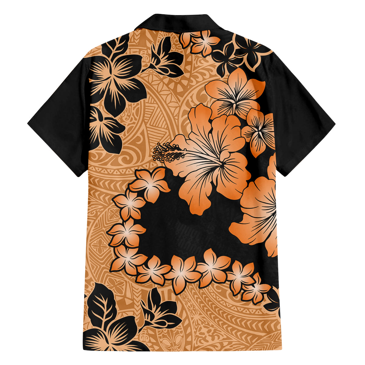 Orange Hawaii Family Matching Off Shoulder Maxi Dress and Hawaiian Shirt Tapa Cloth Mix Tropical Flowers Pastel Vibes LT14 - Polynesian Pride