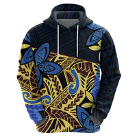 Polynesia Fabric Hoodie Polynesian Tribal With Frangipani Flowers LT14 - Polynesian Pride