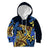 Polynesia Fabric Kid Hoodie Polynesian Tribal With Frangipani Flowers LT14 Hoodie Blue - Polynesian Pride