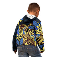 Polynesia Fabric Kid Hoodie Polynesian Tribal With Frangipani Flowers LT14 - Polynesian Pride