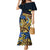 Polynesia Fabric Mermaid Dress Polynesian Tribal With Frangipani Flowers LT14 Women Blue - Polynesian Pride